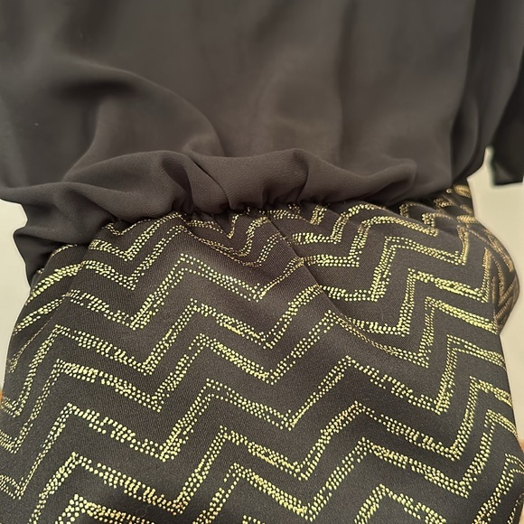 Black & Gold Iz Byer Party Dress Size Medium - Picture 2 of 5